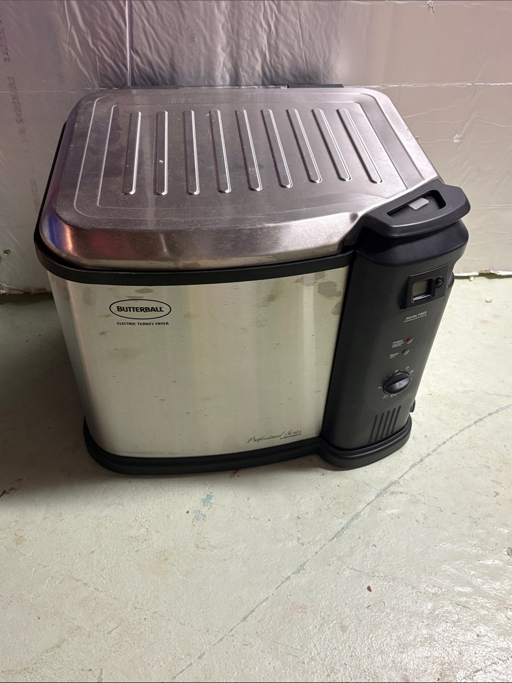 Butter Stainless Steel Electric Turkey Fryer - Silver/Black